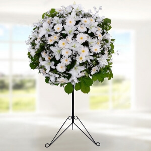 BEYAZ GERBERA LİLYUM FERFORJE ÇİÇEK